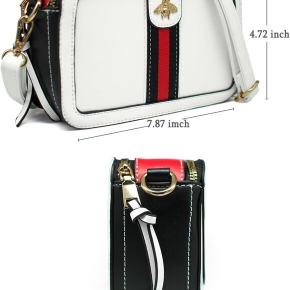 Designer Bee Crossbody Purse for Women PU Leather Shoulder Handbag Camera Clucth - Picture 2 of 7